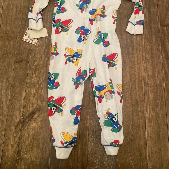 Boys Toddler Vintage Mine Alone Toddlers Airplane Romper One Piece 3T NWT White - Picture 7 of 7